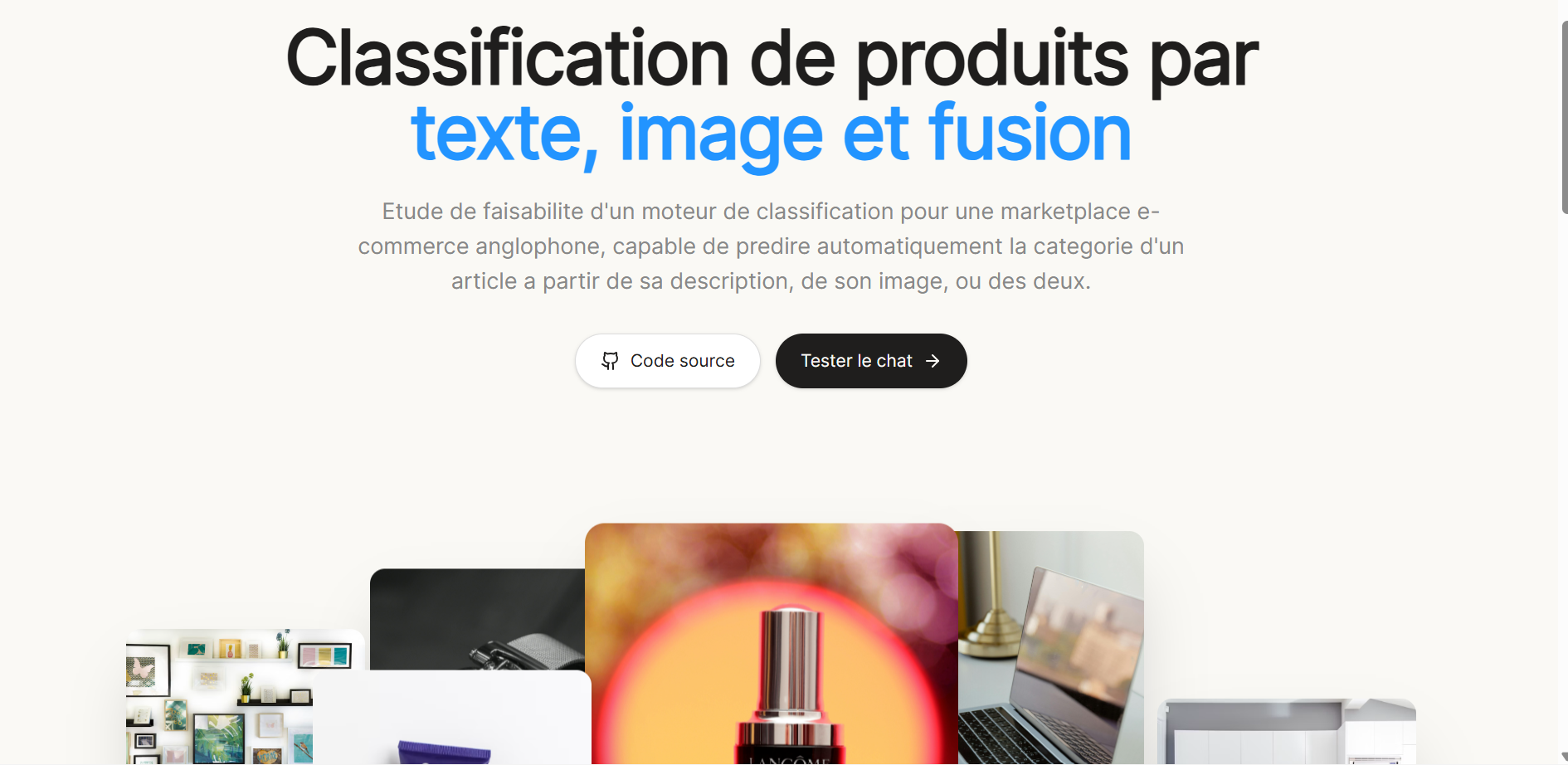 Classification de produits